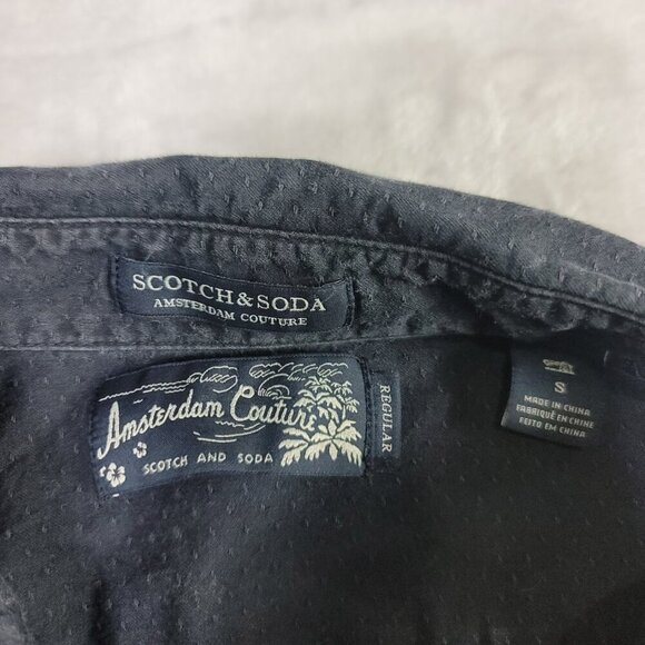 Scotch & Soda Amsterdam Couture Navy Textured Button-Down Men's Shirt | Size S - Picture 2 of 7